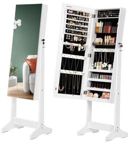 Voľne stojaca skrinka na šperky so zrkadlom SONGMICS JJC002W01
