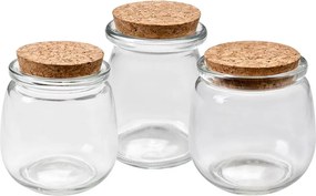 Sklenená úložná dóza so srdiečkom a korkovým viečkom Cori - Ø 7*8 cm