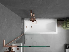 Mexen Next L, 1-krídlová vaňová zástena 80 x 150 cm, 6mm číre sklo, medený profil, 895-080-000-03-00-65