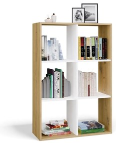 Regál Malax 2x3 110 cm dub Artisan/bílý
