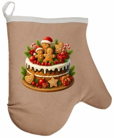 Vianočná kuchynská rukavica Cake EMI, červená