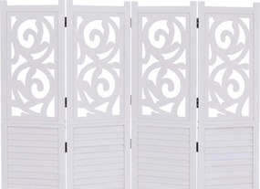 Paraván T568, deliaca stena, 4 panely - 170 × 160 cm - biela
