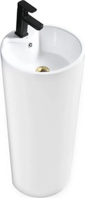 BPS-koupelny Voľne stojace keramické umývadlo HYD-LO-WH-400 ø40 cm, biele