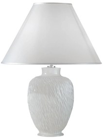 Stolná lampa Chiara z keramiky, v bielej, Ø 40 cm