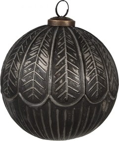 Granitová antik sklenená vianočná ozdoba gule Noirre - Ø 12*12 cm