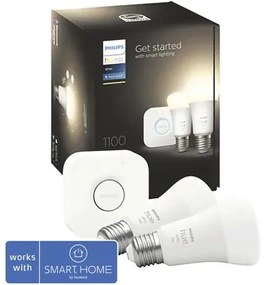 Základná sada Philips Hue White: Bridge + 2x LED žiarovka E27 9W 806lm 2700K