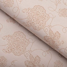Biante Teflónový behúň na stôl TF-129 Hnedé kvetované ornamenty na sivobéžovom 20x120 cm