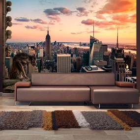 Artgeist Fototapeta - New York: The skyscrapers and sunset Veľkosť: 250x175, Verzia: Premium