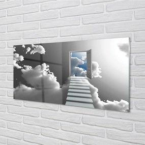 Nástenný panel  Schody mraky dvere 140x70 cm