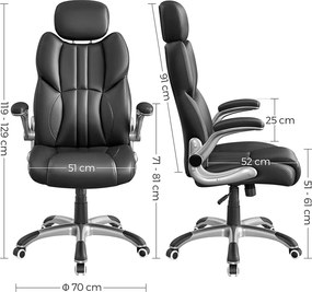 Luxusné kancelárske kreslo, kancelárska ergonomická stolička, čierna