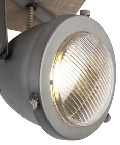 Priemyselné bodové svetlo oceľ s drevom nakloniteľné 3-svetlo - Emado