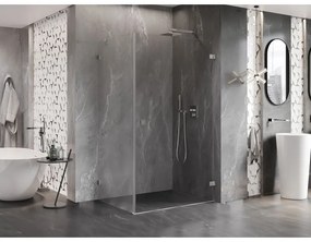 Mexen Lunar-B pravostranný výklopný sprchový kút 95 x 90 cm, číre sklo, brúsená oceľ, 832-095-090-97-00-P
