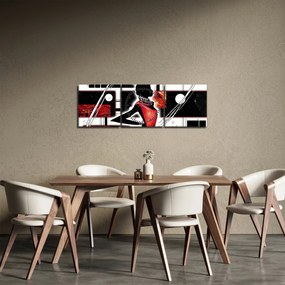 Obraz maľby starovekej dámy (s hodinami) (90x30 cm)