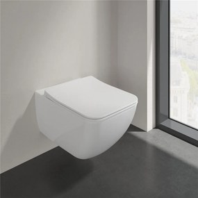 VILLEROY &amp; BOCH Venticello Combi-Pack, závesné WC s DirectFlush + WC sedátko s poklopom SlimSeat Line, s QuickRelease a Softclosing, biela alpská, s povrchom CeramicPlus, 4611RLR1