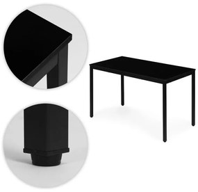 Kuchynský stôl čierny 120 x 60 cm – univerzálny stôl pre 4–5 osôb