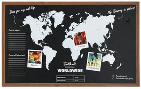 Magnetická tabuľa s mapou World, 78x48 cm