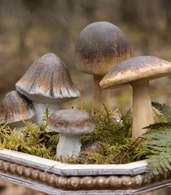 Hnedo-béžová dekorácia huba Mushroom - Ø 7*16 cm