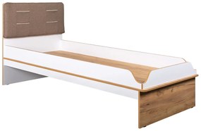 FIFI jednolôžková posteľ, biela/dub zlatý