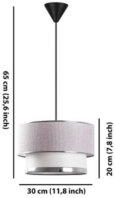 Závěsný lustr Cake světle šedý/stříbrný