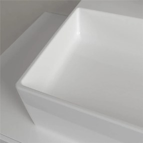 VILLEROY &amp; BOCH Memento 2.0 obdĺžnikové umývadlo na dosku s otvorom, s prepadom, 600 x 420 mm, biela alpská, s povrchom CeramicPlus, 4A0760R1