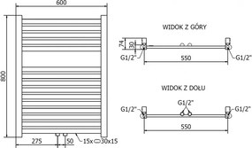 Mexen Hades, vykurovacie teleso 800x600 mm, 353 W, zlatá lesklá, W104-0800-600-00-50