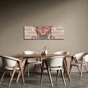 Obraz - Milujúci medvedík (s hodinami) (90x30 cm)