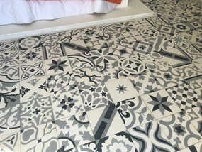 Cementové dlaždice Patchwork biela, sivá, čierna | Articima