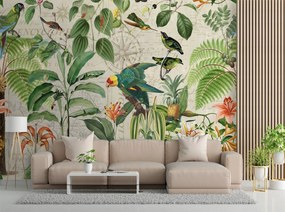 Gario Fototapeta Zelené vtáky v trópoch - Andrea Haase Materiál: Vliesová, Rozmery: 200 x 140 cm