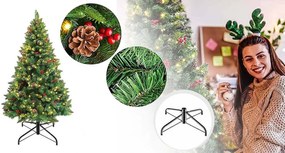 Vianočný stromček s LED diódami, rôzne typy, teplá biela, 320 LED- ov, 210 cm