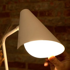 Biela stolová lampa SULION Lisboa, výška 45 cm
