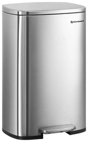Kuchynský odpadkový kôš 50 L, pedálový, strieborný