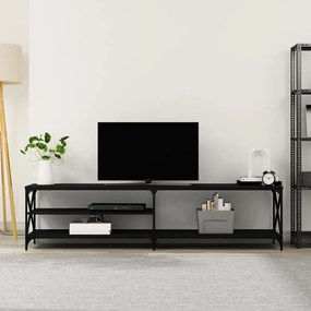 TV skrinka čierna 200x40x50 cm kompozitné drevo a kov 826739
