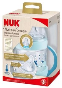 NUK Dojčenská fľaša na učenie NUK Nature Sense s kontrolou teploty 150 ml modrá