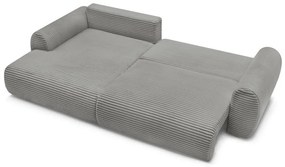 Tmavosivá menčestrová rozkladacia rohová pohovka (ľavý roh) Lucien – Bobochic Paris