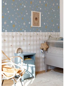 Tapeta boho kocky modrá 280x50 cm