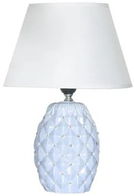 Stolná lampa s tienidlom modro-biela 38 cm
