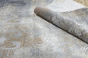 Moderný koberec LUCE 84 ornament vintage - Štrukturálny sivá / horčica Veľkosť: 134x190 cm