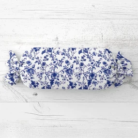 Biante Vankúš valec bonbon Sandra SA-639 Modré kvety na bielom 15x80 cm