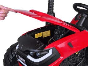 JOKOMISIADA Akumulátorový traktor s prívesom a pohyblivým sklápacím košom PA0347 červený