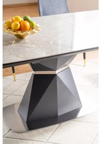 Rozkládací jídelní stůl Cortez 160/210 cm šedý mramor/antracitový