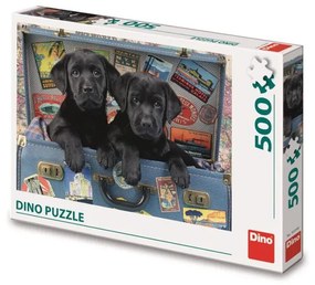 Puzzle 500 Šteňatá v kufri