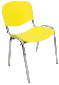 Konferenčná plastová stolička ISO CHROM Žltá