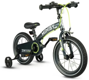 Detský bicykel Miniby 14" sivý