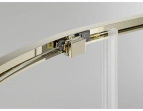 Mexen Exo, posuvný polkruhový sprchový kút 90 x 80 cm, číre sklo, zlatá, 8131-090-080-50-00