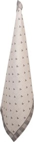 Tea Towel 50x70 cm Beige Grey Cotton Hearts - 50*70 cm