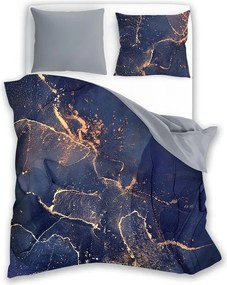 Saténové posteľné obliečky MINERÁLY tmavo modré