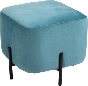 HOMCOM Potištený Velúrový Taburet, Odpočívadlo, Polyester, Oceľ, Pena, Tyrkysová 44,5 x 44,5 x 41,5 cm | Aosom