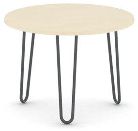 Okrúhly konferenčný stôl SPIDER, priemer 600 mm, čierna podnož, doska buk