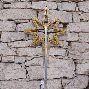 DECOLED LED světelná hvězda na vrchol stromu 3D tisk, 35 x 50 cm, teple bílá