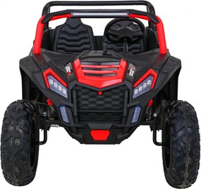 Ramiz Silná pretekárska štvorkolka pre 2 deti Červená + Bezkartáčový motor + Nafukovacie kolesá + LED zvuk